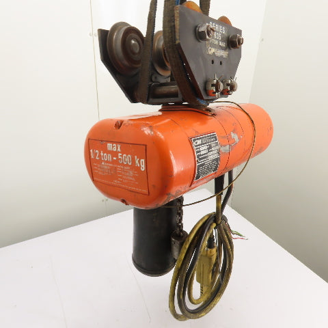 CM Lodestar Model F 1Ton 2000LB Electric Chain Hoist 15'Lift 16FPM 230/460 3Ph