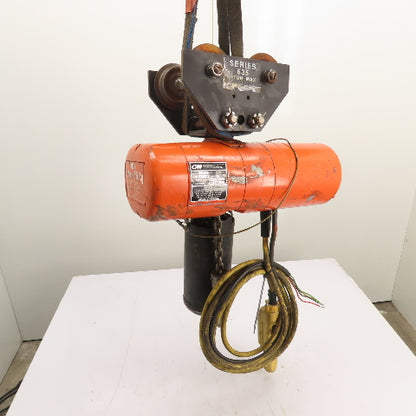 CM Lodestar Model F 1Ton 2000LB Electric Chain Hoist 15'Lift 16FPM 230/460 3Ph
