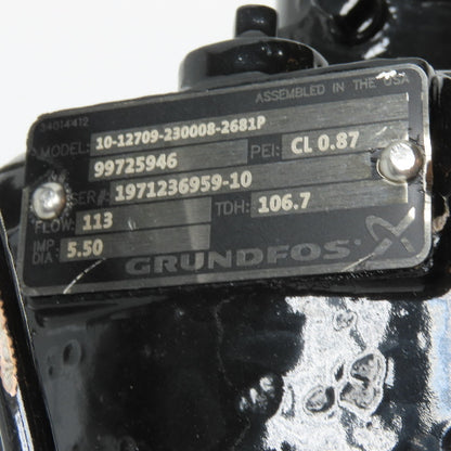 Grundfos 10-12709-230008-2681P Centrifugal Pump 5HP 208-230/460V 3Ph 113GPM