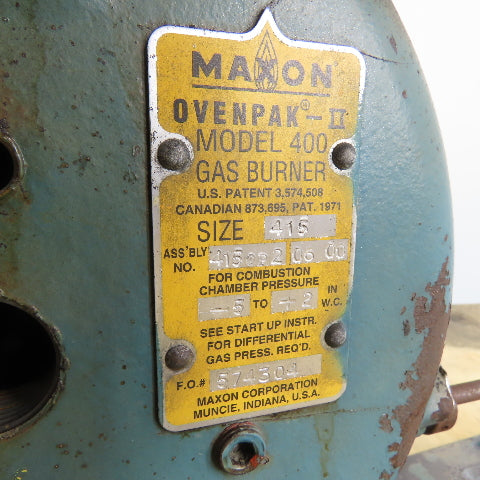 Maxon Model 400 Ovenpak II Size 415 Gas Burner 230/460V 3Ph W/ Blower