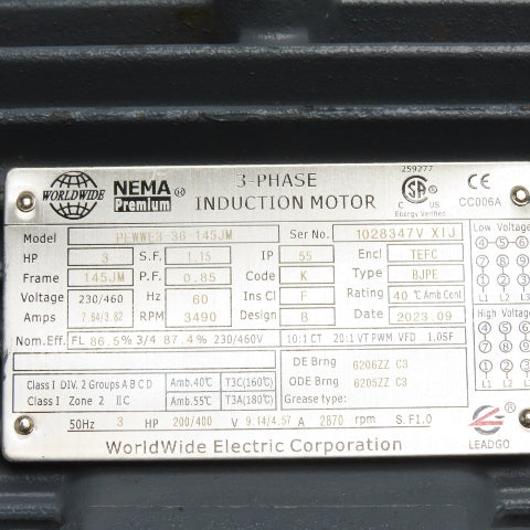 Grundfos 91910381 Centrifugal Pump 3HP 230/460V 3Ph 3490RPM