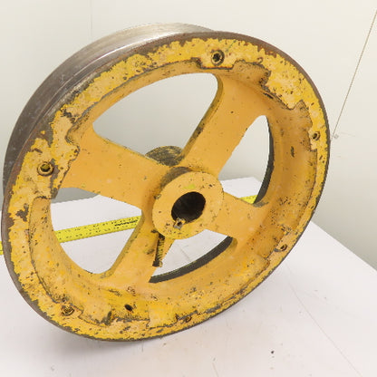 31874 4-Spoke Cast Iron Flat Belt Pulley Flywheel 21.25" OD 5" Wide 2.5" Bore