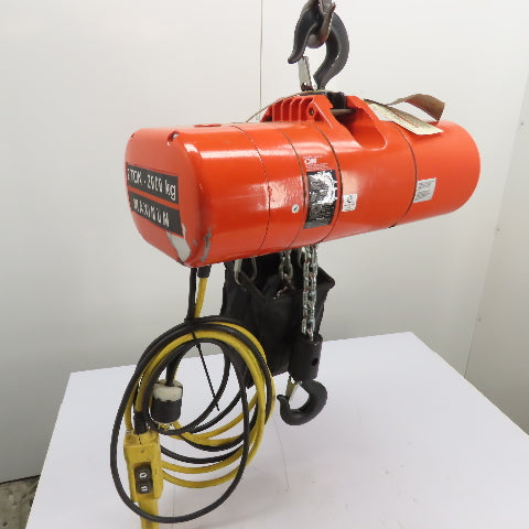 CM Lodestar Model RRS 2Ton 4000LB Electric Chain Hoist 20'Lift 16FPM 230/460 3Ph