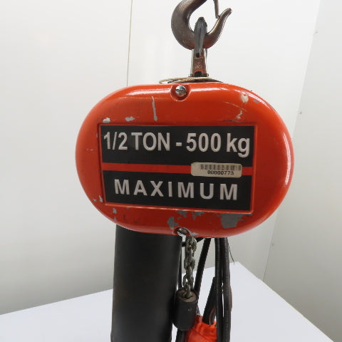 CM Lodestar Model F 1/2 Ton Electric Chain Hoist 20' Lift 16FPM 230/460 3Ph