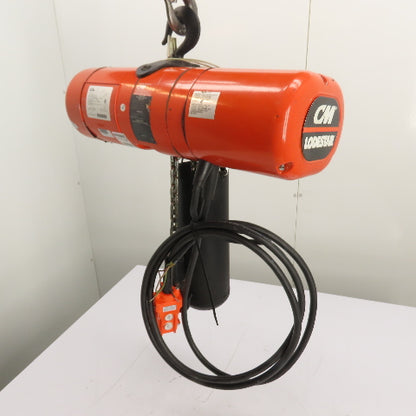 CM Lodestar Model F 1/2 Ton Electric Chain Hoist 20' Lift 16FPM 230/460 3Ph