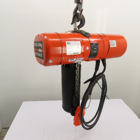 CM Lodestar Model F 1/2 Ton Electric Chain Hoist 20' Lift 16FPM 230/460 3Ph