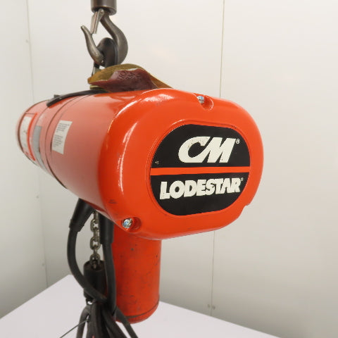 CM Lodestar Model F 1/2Ton 1000LB Electric Chain Hoist 20'Lift 16FPM 230/460 3Ph