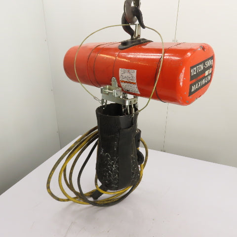 CM Lodestar Model F 1/2Ton 1000LB Electric Chain Hoist 20'Lift 16FPM 230/460 3Ph