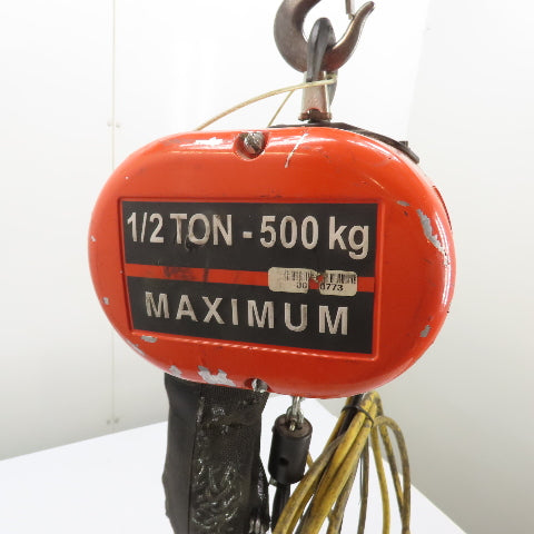 CM Lodestar Model F 1/2Ton 1000LB Electric Chain Hoist 20'Lift 16FPM 230/460 3Ph