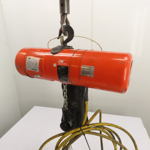CM Lodestar Model F 1/2Ton 1000LB Electric Chain Hoist 20'Lift 16FPM 230/460 3Ph