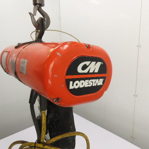 CM Lodestar Model F 1/2Ton 1000LB Electric Chain Hoist 20'Lift 16FPM 230/460 3Ph