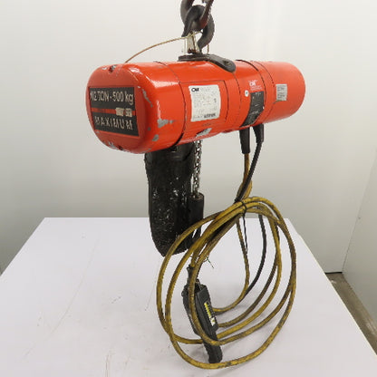 CM Lodestar Model F 1/2Ton 1000LB Electric Chain Hoist 20'Lift 16FPM 230/460 3Ph