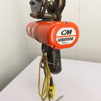CM Lodestar Model F 1/2Ton 1000LB Electric Chain Hoist 15'Lift 16FPM 230/460 3Ph