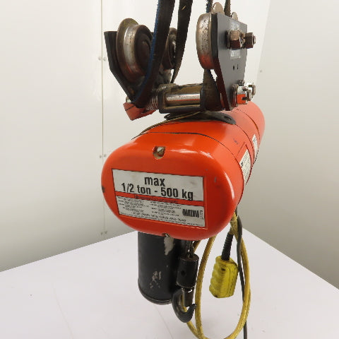 CM Lodestar Model F 1/2Ton 1000LB Electric Chain Hoist 15'Lift 16FPM 230/460 3Ph