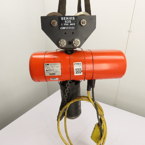 CM Lodestar Model F 1/2Ton 1000LB Electric Chain Hoist 15'Lift 16FPM 230/460 3Ph