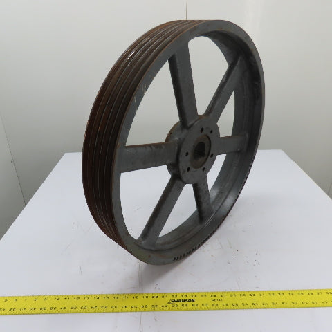 5B250E 5-Groove V-Belt Sheave Pulley 25-1/4"OD x 4" Wide 2-3/16" Bore Coupling