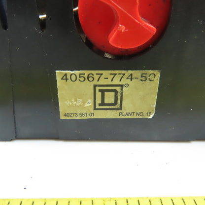 Square D 40567-774-50 100A 3-Pole Fusible Safety Disconnect Switch 600V