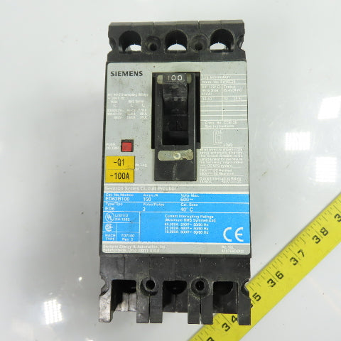 Siemens ED63B100 Sentron Series Circuit Breaker 100A 600V 3-Pole ED6