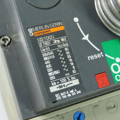 Merlin Gerin NS100N 80A 3-Pole Circuit Breaker W/ Switch Mechanism