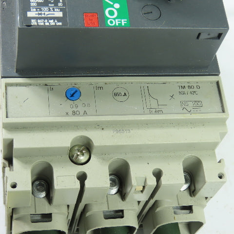 Merlin Gerin NS100N 80A 3-Pole Circuit Breaker W/ Switch Mechanism