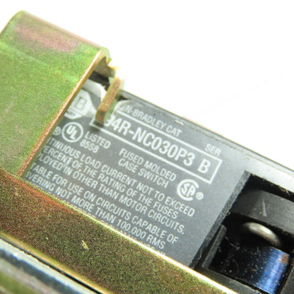 Allen-Bradley 194R-NC030P3 30A Fusible Safety Disconnect Switch 600VAC 250VDC