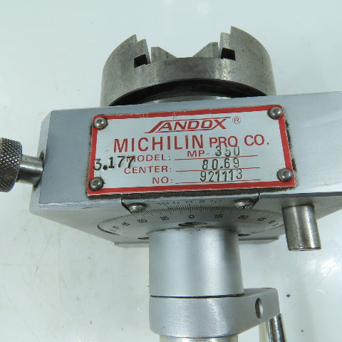 Jandox Michilin Pro MP-350 Manual Rotary Indexing Fixture Dividing Head 80.69mm