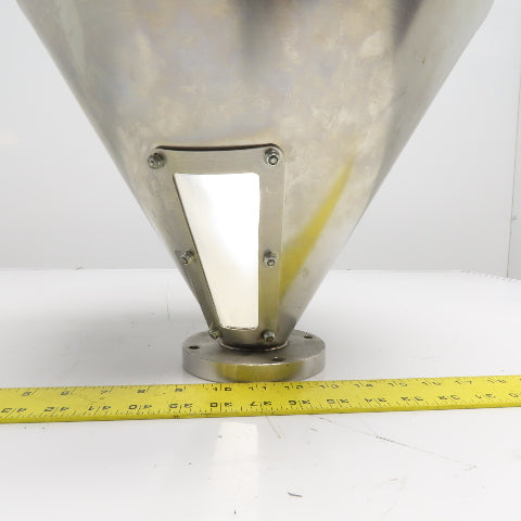 .8CU/FT Stainless Steel Conical Material Hopper Cone Sight Glass Flanged Base