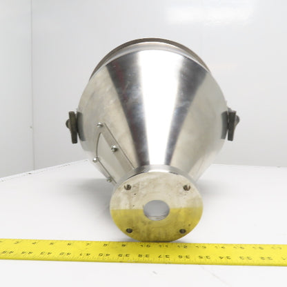 .8CU/FT Stainless Steel Conical Material Hopper Cone Sight Glass Flanged Base