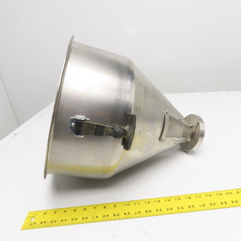 .8CU/FT Stainless Steel Conical Material Hopper Cone Sight Glass Flanged Base