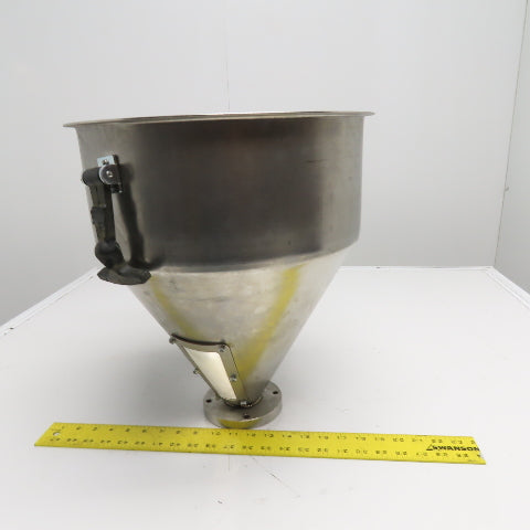 .8CU/FT Stainless Steel Conical Material Hopper Cone Sight Glass Flanged Base