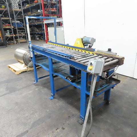 92" L x 28.5" W Chain Drive Power Roller Conveyor 3Ph 230/460V 22" BF 15FPM