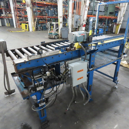 92" L x 28.5" W Chain Drive Power Roller Conveyor 3Ph 230/460V 22" BF 15FPM