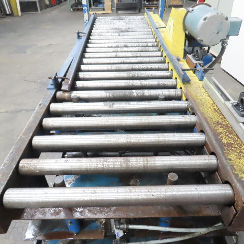 92" L x 28.5" W Chain Drive Power Roller Conveyor 3Ph 230/460V 22" BF 15FPM
