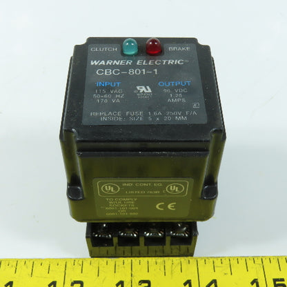 Warner Electric CBC-801-1 Clutch Brake Control Module 115VAC 90VDC 1.25A