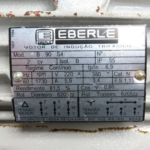 Bonfiglioli W63 U P80B5 2CV Gear Motor 220V/380V 3Ph 1730RPM 19:1