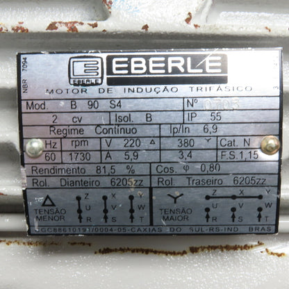 Bonfiglioli W63 U P80B5 2CV Gear Motor 220V/380V 3Ph 1730RPM 19:1
