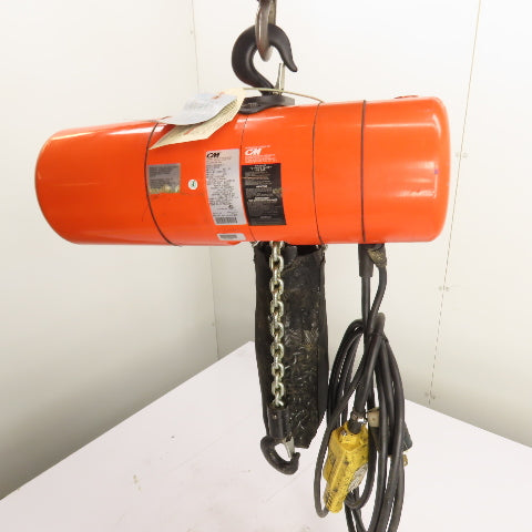 CM Lodestar Model L 1Ton 2000LB Electric Chain Hoist 20'Lift 16FPM 230/460 3Ph