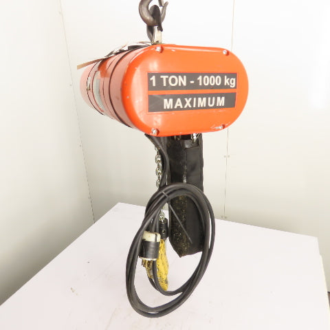 CM Lodestar Model L 1Ton 2000LB Electric Chain Hoist 20'Lift 16FPM 230/460 3Ph