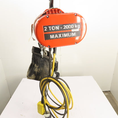 CM Lodestar Model RRS 2Ton 4000LB Electric Chain Hoist 20'Lift 16FPM 230/460 3Ph