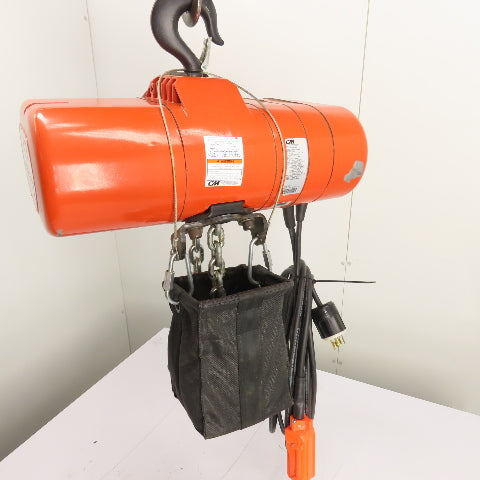 CM Lodestar Model RRS 2Ton 4000LB Electric Chain Hoist 20'Lift 16FPM 230/460 3Ph