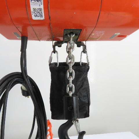 CM Lodestar Model RRS 2Ton 4000LB Electric Chain Hoist 20'Lift 16FPM 230/460 3Ph