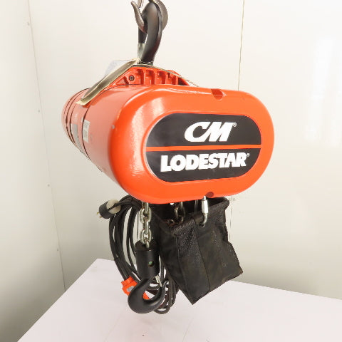 CM Lodestar Model RRS 2Ton 4000LB Electric Chain Hoist 20'Lift 16FPM 230/460 3Ph