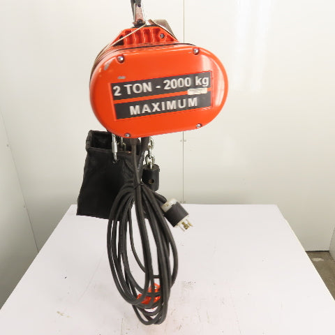 CM Lodestar Model RRS 2Ton 4000LB Electric Chain Hoist 20'Lift 16FPM 230/460 3Ph