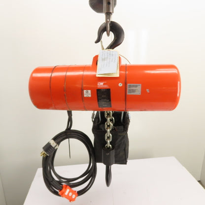 CM Lodestar Model RRS 2Ton 4000LB Electric Chain Hoist 20'Lift 16FPM 230/460 3Ph
