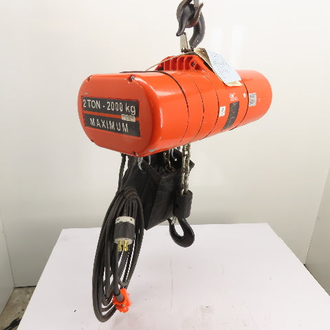CM Lodestar Model RRS 2Ton 4000LB Electric Chain Hoist 20'Lift 16FPM 230/460 3Ph