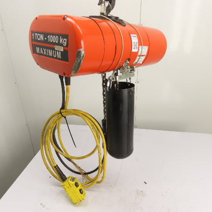 CM Lodestar Model L 1Ton 2000LB Electric Chain Hoist 15'Lift 16FPM 230/460 3Ph