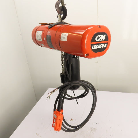 CM Lodestar Model F 1/2Ton 1000LB Electric Chain Hoist 20'Lift 16FPM 230/460 3Ph
