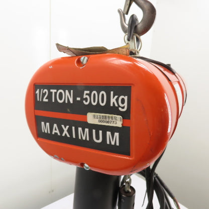 CM Lodestar Model F 1/2Ton 1000LB Electric Chain Hoist 20'Lift 16FPM 230/460 3Ph