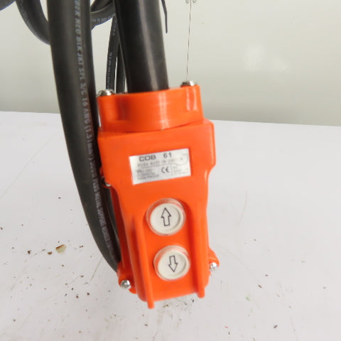 CM Lodestar Model F 1/2Ton 1000LB Electric Chain Hoist 20'Lift 16FPM 230/460 3Ph