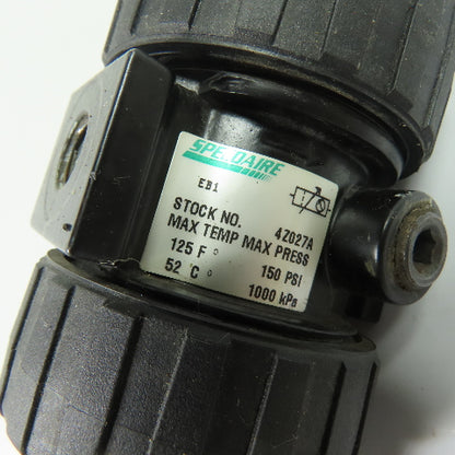 Speedaire 4Z027A Pneumatic Air Filter Regulator 150 PSI 1/4"NPT